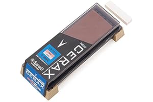 Pierre à Aiguiser Suehiro New Cerax Double Face Grains #800 (Rouge) / #320 (Gris) Fabriquée au Japon Entretien Couteaux de Cuisine Pierre à Eau avec Base Antidérapante