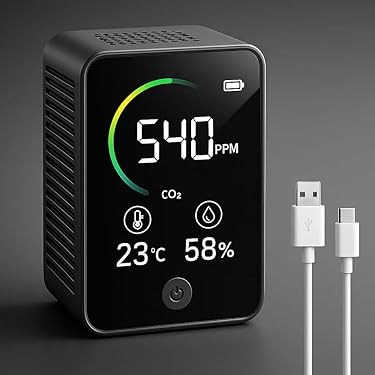 Gas Sensor Module, Luchtkwaliteit Detectie Sensor Module Detecteert CO2 Temperatuur Vochtigheid 2 in 1 I2C Communicatie