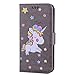 Produktbild Samsung Galaxy S6 Edge Hülle, Chreey (Unicorn) Niedlich [Regenbogen Einhorn] Glitzer Handyhülle Premium PU Leder Tasche Flip Wallet Cover mit Standfunktion Kartenfach Schutzhülle [Grau]