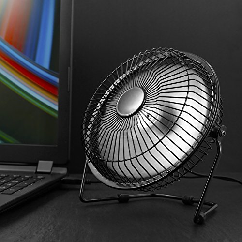 CSL – USB Ventilator 17cm | Tischventilator / Fan | Gehäuse/Rotorblätter aus Metall | PC / Notebook | in schwarz - 2