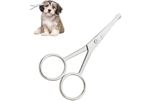 FUNNGY Ciseaux de Toilettage Professionnels,Ciseaux Toilettage Chien Ciseaux en Acier Inoxydable Sécurité Spécialisé Ciseaux Bout Rond Idéal pour Visage Pattes Corps Coiffure Animal