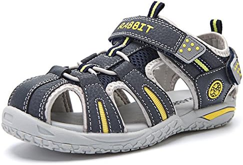 YUHUAWYH Kids Sandals Boys Girls Toddler Beach Shoes Closed Toe 2-10 Years Child (CN 27=Foot Length 16.1 cm, Dark Blue)