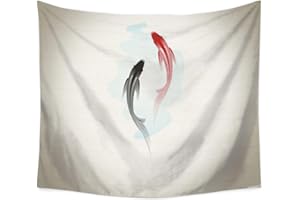 NUNUBEE Lihan Tapicería Tapiz Simple Estilo de pintura china Indian bohemio Elefante Hippie Mandala Pared estampado floral Decoración Naturaleza Picnic diseño psicodélico, Estilo chino 3 150*130cm/59*51inch