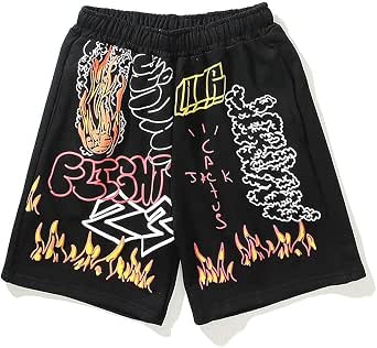 Pantaloncini Rapper Kanye e Scott Cactus Jack Hip Hop Morbido Cotone Jogger  Palestra Active Graffiti Pantaloncini Pantaloni della Tuta con Tasche :  Amazon.it: Abbigliamento