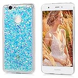 Huawei Nova Hülle Mavis's Diary Tasche Schutzhülle Aqua Bling Glitzern Design TPU Softcase Fall Euit Back Cover Bumper Handytasche Scratch Telefon-Kasten Handyhülle Handycover + 1x Kapazitive Feder + 1x Gemeinsame Staubstecker - 