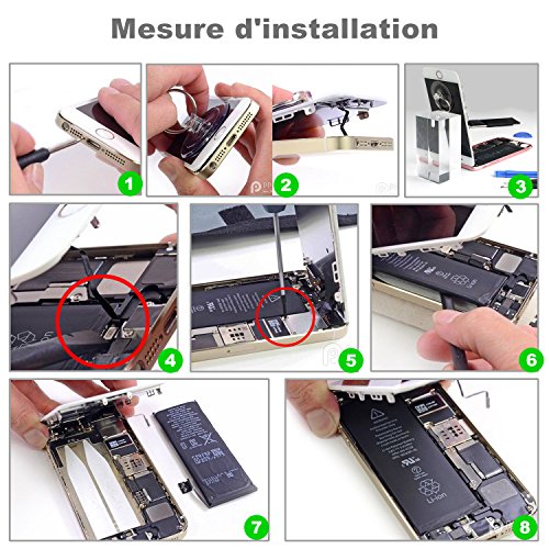ICHECKEY Batterie pour iphone 5s 5c de Lithium-ION en Set Batterie Rechargeable Haut capacit   Kit d outils Compatible Avez iPhone 5s 5c Outils  Manue