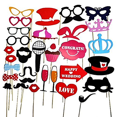 Photobooth Prop Set - Big Party - 31 Attribute in einem Set (gebrauchsfertig)