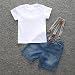 For 2-8 years old boy,Clode® 1Set Kids Toddler Boys Handsome T-shirt+Denim Trousers+Straps Clothes Outfits (3 Years old)