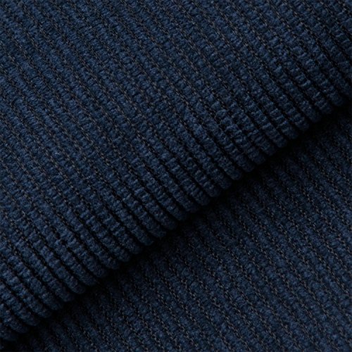 Baibu Einfach Dekorativ Sofa Kissenbezug Kissenhülle mit verdecktem Reißverschluss aus Kord in 10 modernen Farben und 6 Größen 80x80cm Dunkel Blau - 3