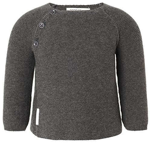 Noppies Unisex Baby U Cardigan knit ls Pip Cardigan, Grey (charcoal Melange C272), 6-9 Months (Manufacturer size: 74)