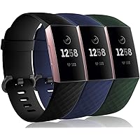 Rapidotzz Pack of 3 Straps Compatible for Fitbit Charge 3 Bands Straps for Charge3 and Charge 3 SE Band (3 Pack)