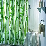 Leicht zu reinigen MSV Duschvorhang Bambus aus Polyester 180x200cm, Mehrfarbig, 30 x 20 x 15 cm
