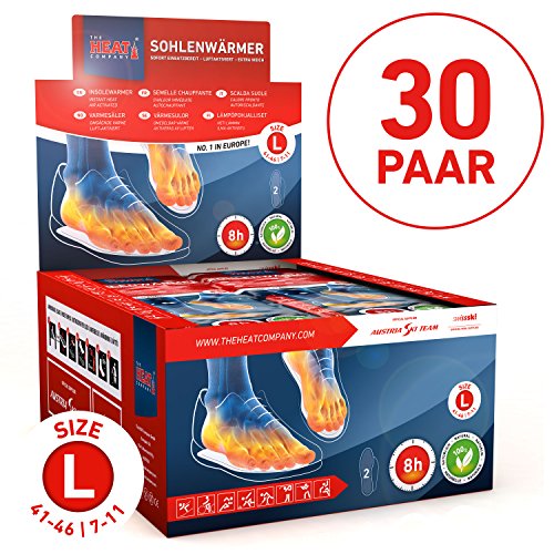 The-HEAT-company-Sohlenwrmer-8-Stunden-Wrmedauer-Wrmesohle-Fuwrmer-Schuhheizung-Fuheizung-LARGE-Grsse-41-46-Vorratsbox-30-Paar