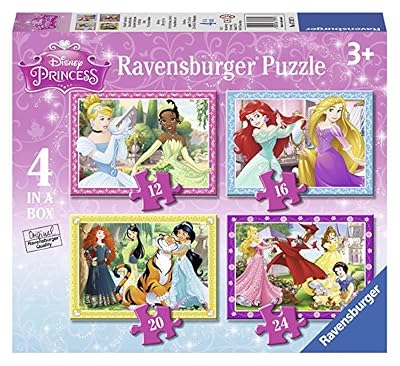 Disney Ravensburger – Disney Princess – 4 Puzzles – 12, 16, 20, 24 Pièces – 14x19cm