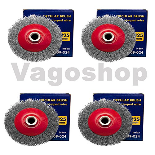 3x Kegelbürste Rundbürste Drahtbürste 125 gewellt Bürste Schleifbürste f. Flex