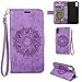 Produktbild Misteem Sonnenblume Mandala Hülle für iPhone X/XS, Schön Elegant Blumen Muster Leder Schutzhülle Stoßfest Flip Kartenhalter Magnet Ledertasche für Apple iPhone X/XS - Lila