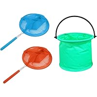 STOBOK 3 Stücke Kinder Teleskopnetze Schmetterlingsnetz Fischernetz mit Klappeimer für den Fang von Insekten Angeln…