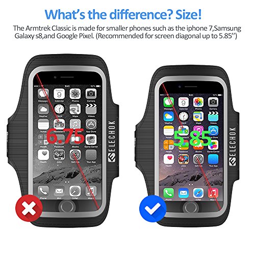ELECHOK SchweiÃŸfest Sport Armband Fitness Universell HandyhÃ¼lle iPhone-ID Touch-Mit SchlÃ¼sselhalter,Kabelfach,Kartenhalter,fÃ¼r iPhone 8/7/6/6S/5/SE,Galaxy S7/S6 edge Laufen Joggen bis 5.1 Zoll-Schwarz