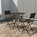 Produktbild lingjiushopping Outdoor Bistro Set 3 Stück Poly Rattan braun Rattan Farbe: Braun Material: PE Rattan + pulverbeschichtet Stahlrahmen