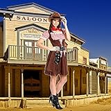 Kostümplanet® Cowgirl Kostüm + extra Halstuch Cowgirlkostüm Damen Cowboy Kostüm Größe 48/50 - 