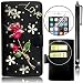 Produktbild iPhone 7 Plus Handytasche,iPhone 7 Plus Hülle,Sunroyal Elegant Luxus Noble Weiß Lila Rot Schmetterling Bling Diamant Glitzer Rhinestone Muster Entwurf PU Leder Schutz Handyhülle Strass Klapp Flip Bookstyle Akku Wallet Case Folio PU-lederne Dünn Faux Kunstleder DIAMANT Bling Strass Protektiv Cover Tasche Glitter Kristall Crystal Matt Bunt Hart Haut PC Bumper mit Kartenfach Magnetverschlu und Ständer für iPhone 7 Plus (5.5 Zoll) + Frei Displayschutzfolie und Stylus Stift
