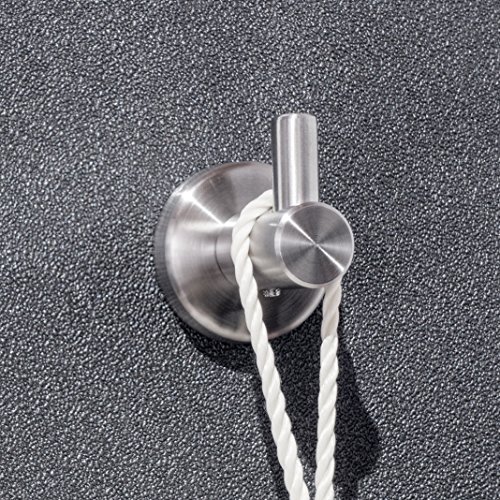 RSW24® 2er Set Haken Massiv aus Edelstahl Badhaken Handtuchhaken Wandhaken matt gebürstet Garderobenhaken Kleiderhaken Mantelhaken für Bad Badezimmer Schlafzimmer Wandmontage - 5