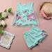 New Baby Girls Cotton Flower Lace Bow Sleeveless Top+Short Pants Clothing Set