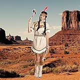 Kostümplanet® Indianerin-Kostüm Damen Indianer-Kostüm sexy Squaw Faschings-Kostüm Größe 36/38 - 