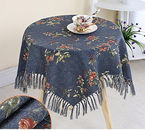AJKAHKCHFKCK Blended Lace Square Round Tablecloth,Wipe clean Spill-proof Stain resistant Table cloth Bedside table Tea-V 80x80cm(31x31inch)