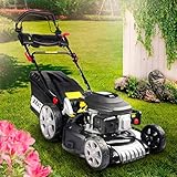 Der BRAST Benzin Rasenmäher BRB-RM-20225 ist das Premium-Modell unserer gesamten BRAST-Rasenmäherflotte. Wir haben einen Marken-Motor verbaut mit sage und schreibe 224ccm Hubraum und 5,2kW (7 PS) Leistungs-Power