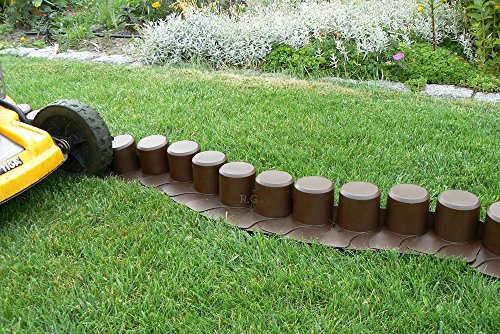 Palisade Rasenkante Beetumrandung Beeteinfassung 4,05m 3 FARBEN TOP (braun) - 3