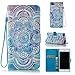 Price comparison product image For iphone 7 Plus case,Meet de Newest Elegant 3D Creative Totem blue Pattern Design Protective Case With Hand Wrist Strap Magnetic Clasp Closure Foldable Stand Function Pocket Card Slots ID Holder Folio Book Style Bumper for iphone 7 Plus