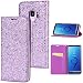 Produktbild Sycode Elegant Edel Stilvoll Luxus Lila Glitzer PU-Leder Buchstil Wallet Brieftasche Schutzhülle Etui für Samsung Galaxy S9 Plus-Lila