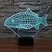 Produktbild NOCHX 3D Fisch Illusions-Lampen, Tolle 7 Farbwechsel Acryl berühren Tabelle Schreibtisch-Nachtlicht mit USB-Kabel für Kinder Schlafzimmer Geburtstagsgeschenke Geschenk
