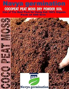 Navya germination Cocopeat Peat Moss Dry Powder 500grm One of The Best Pack for Home Plants and Gardening 100% Organic.