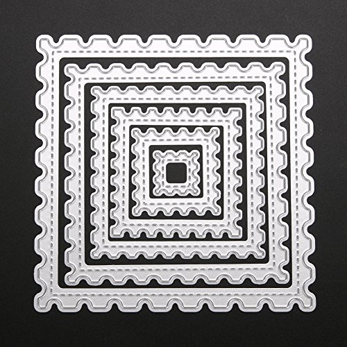 Amazingdeal365 6 PCS Rechteck Metall Form Schablonen Schneiden DIY Dekor Sammelalbum Karten Buchzeichen Lesezeichen als Geschenk für Freunde Geburtstag Kinder,Kindergarten Hobby Schule Handarbeit Unterricht usw. Ein tolles Geschenk! - 2