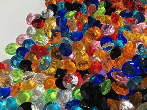 400 Stück 11mm glitzernde bunte Deko Diamanten Brillianten Strasssteine Acrylsteine transparent klar kristall basteln Gltzersteine Schmucksteine Strass Steine zum Verzieren Dekorieren von CRYSTAL KING - 2