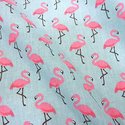 Stoff Baumwollstoff Meterware Flamingo rosa hellblau pink Vogel Kleiderstoff Deko 2017