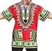 RaanPahMuang Unisex African Bright Dashiki Cotton Shirt Variety Colors, XX-Large, Vibrant Red