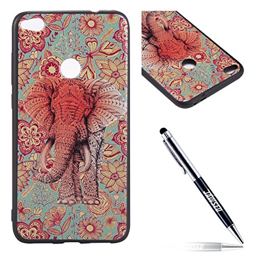 Huawei P8 lite 2017 Silicone Case, Shockproof Case Anti Scratches Shell Ultra Thin and Light Weight Design Chic Slim Soft Flexible TPU Bumper Case Back Cover for Huawei P8 lite 2017 Cute Fun Case Cover Full-body Protective Case for Huawei P8 lite 2017 - Color elephant