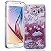 Produktbild SMART LEGEND für Samsung Galaxy S6 Hardcase Liquid Hülle Glitter Case Hartschale Transparent Schutzhülle Handyhülle Fließen Flüssig Schwimmend Premium Shiny Glanz Sparkle Bling Tasche Skin Schale Hart PC Clear Kristall Handytasche Etui - Bling Einhorn
