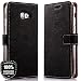 Produktbild Samsung Galaxy A5 (2017) SM-A520F Premium Ledertasche Schutzhülle Wallet Case aus Nubukleder mit Kreditkarten / Notizen Fachern (Schwarz) von Surazo® Vintage Kollektion
