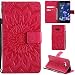 Produktbild Ooboom® HTC U11 Hülle Sonnenblume Muster Flip PU Leder Schutzhülle Handy Tasche Case Cover Stand mit Kartenfach für HTC U11 - Rot