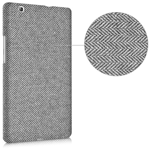 kwmobile Hardcase Stoff Hülle für Huawei MediaPad M3 8.4 – Cover Case in Canvas Design Hellgrau - 6