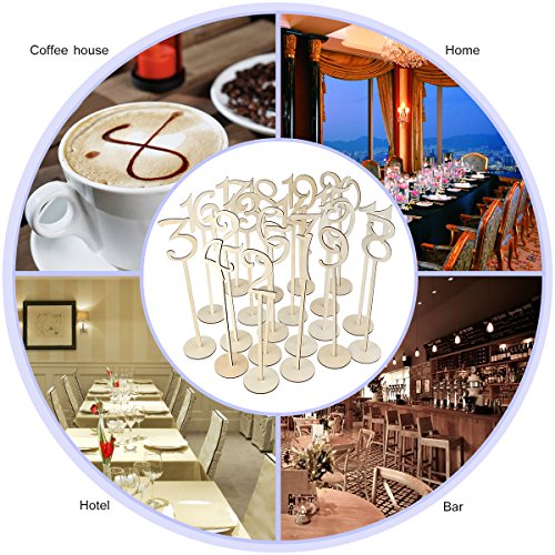Pixnor 1-20 Hochzeit Tischnummern Halter Basis für Hochzeit Home Dekoration Packung mit 20 - 5