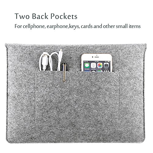ProCase 15 – 15.4 Inch Schutzhülle Filz Laptop Sleeve Tasche, 15 Inch Macbook Pro Retina andere Chromebook Ultrabook Notebook (Grau) - 3