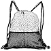 Produktbild RAINNY Drawstring Backpacks Bags,Monochrome Wedding Themed Floral Silhouettes Traditional Curls and Curves,5 Liter Capacity,Adjustable