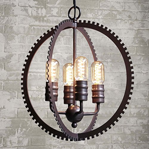 Preisvergleich Produktbild Interieur Kronleuchter-LOFT American Style Retro Industrial Gear kreative Persönlichkeit Wendeltreppe künstlerischen schmiedeeisernen Chandelier-Lighting dekorative Leuchten
