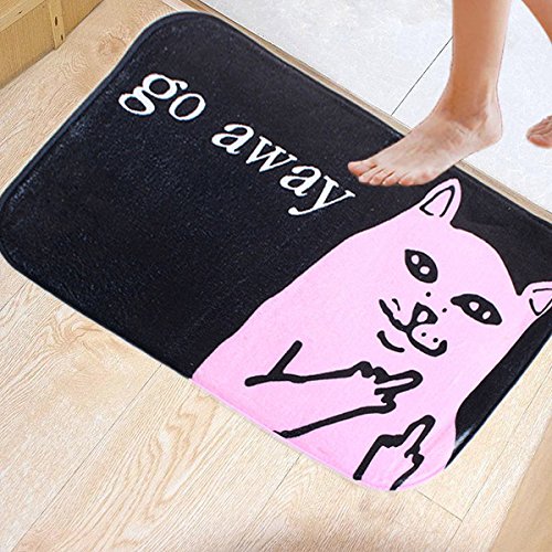 Bluelover 40x60cm Coral Fleece Katze Muster Anti-Rutsch Matten Küche Schlafzimmer Badezimmer Fußmatte Teppich - 2
