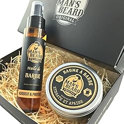 man's beard - fabrication française - coffret avec baume à barbe 90ml et huile à barbe 75ml